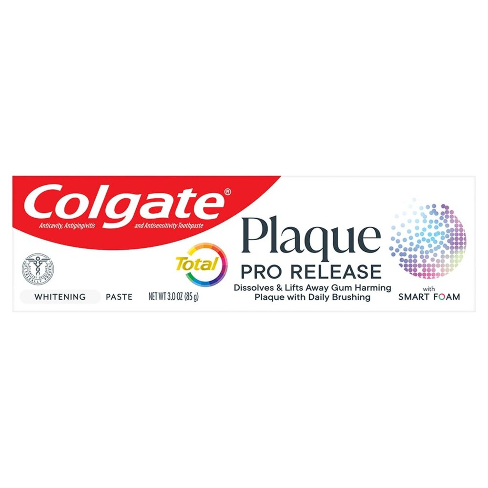 2 Colgate Total Plaque Pro Release Whitening Toothpaste, 3 Oz Tube